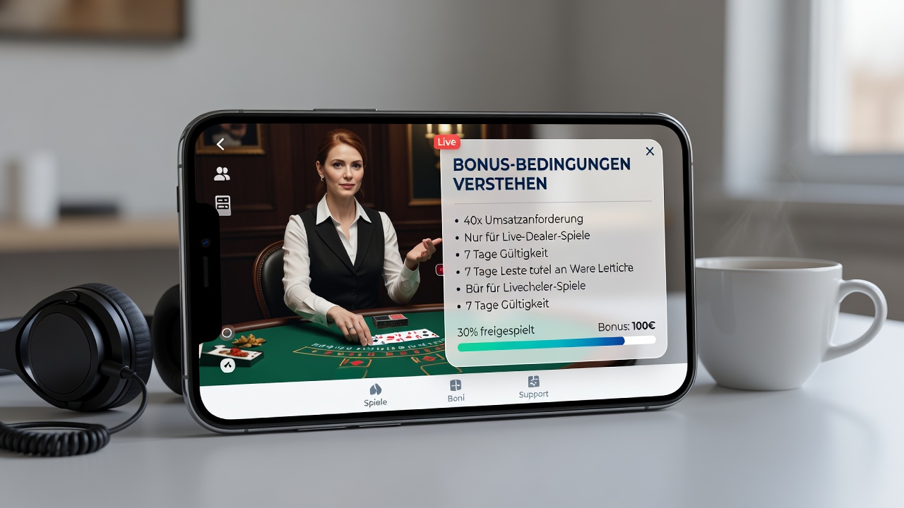 Darstellung mobiler Live-Dealer-Schnittstellen mit Fokus auf Bonusfortschrittsanzeigen