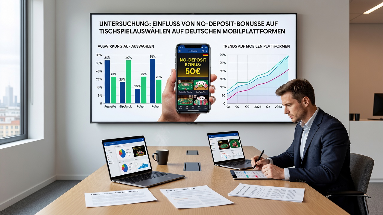 Mobile Nutzer analysieren Tischspiel-Optionen mit No-Deposit-Boni