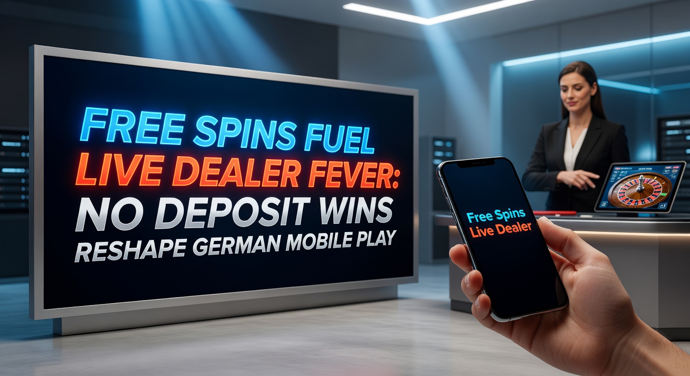 Smartphone mit Live-Dealer-Spiel und Free-Spins-Anzeige auf hellem Bildschirm, typisch für deutsche Mobile-Casinos