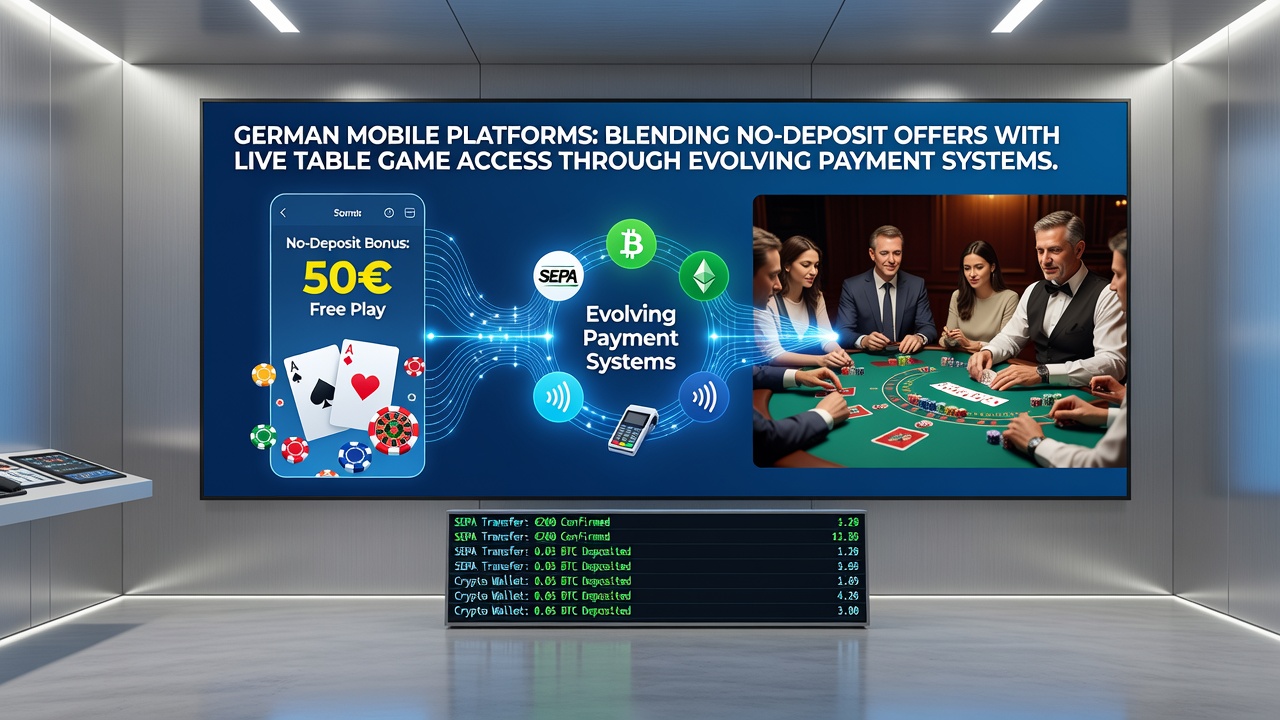 Deutsche mobile Casino-Plattformen mit No-Deposit-Integration und Live-Tischspielen