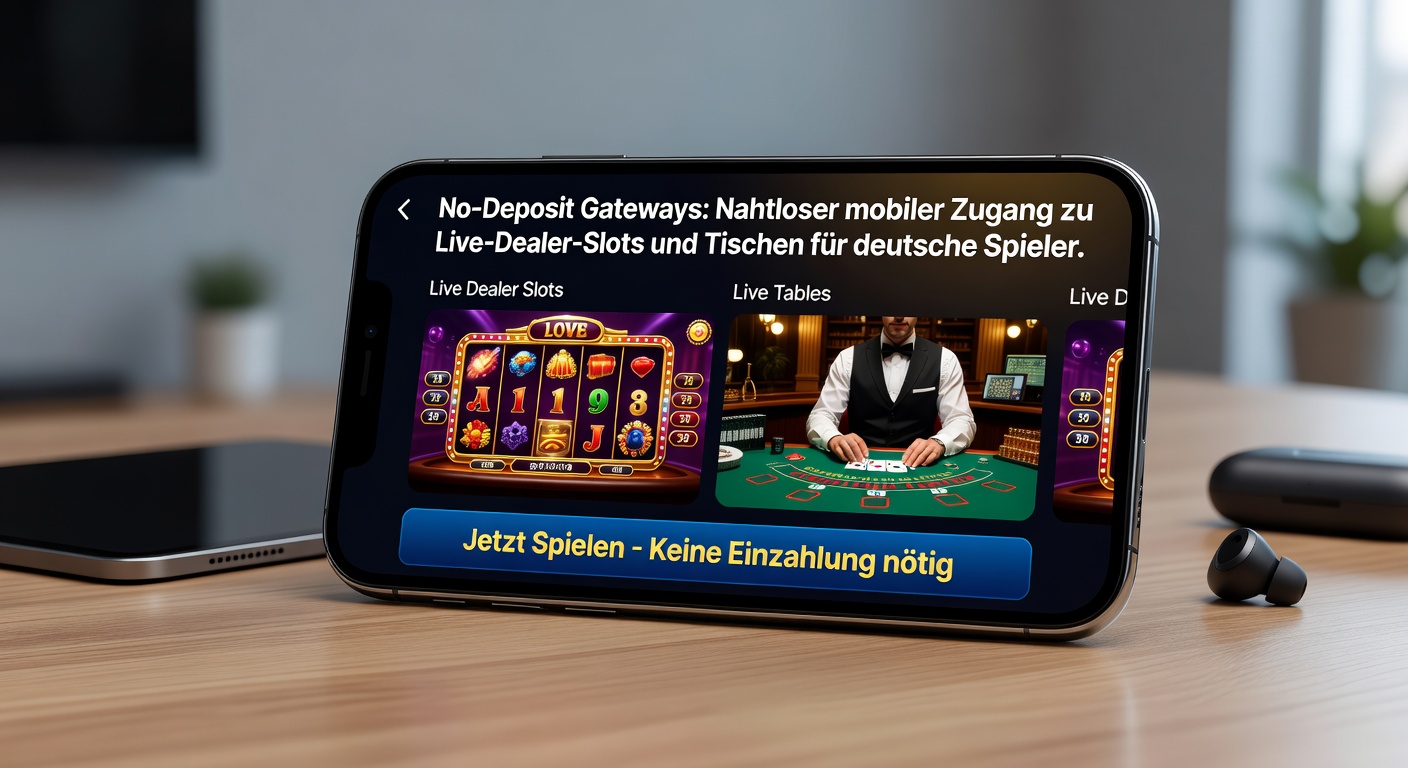 Live-Dealer-Tisch auf Tablet mit No-Deposit-Gateway für deutsche Mobile-Nutzer